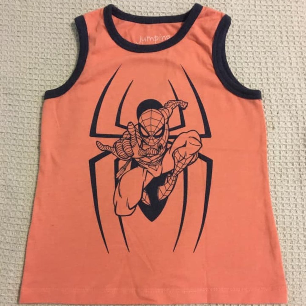 Young Boys Sleeveless Spiderman Shirt
